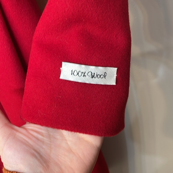 ROTHSCHILD NWT Girls Size 14 Red Wool Coat Black Velvet Details collar - Picture 7 of 12